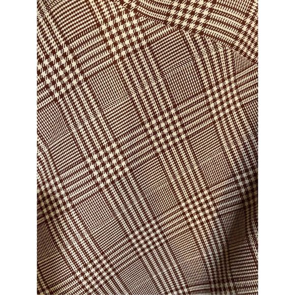 W by Worth Rust Red Cream Checked V-Neck Midi Dress, Size 6 - Picture 3 of 13